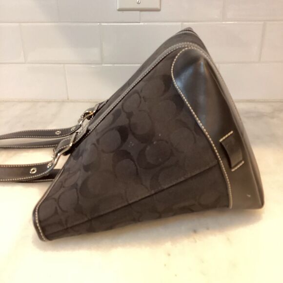 Coach 6042 Jacquard Leather Canvas Tote - Picture 8 of 13